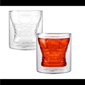 2 BIOWORLD SUPERMAN INVERTED SCULPTED LAYERED DESIGN DRINK ROCKS GLASSES 8oz